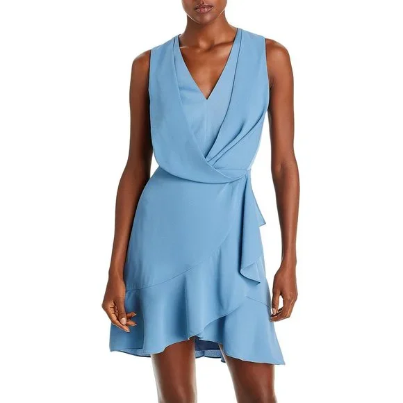 bcbgmaxazria asymmetric mini dress BCBGMAXAZRIA Mixed-Print Asymmetric Dress – Runway Catalog main image 1